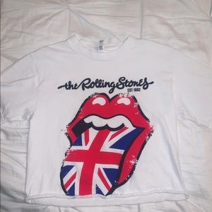 Cropped Rolling Stones band tee